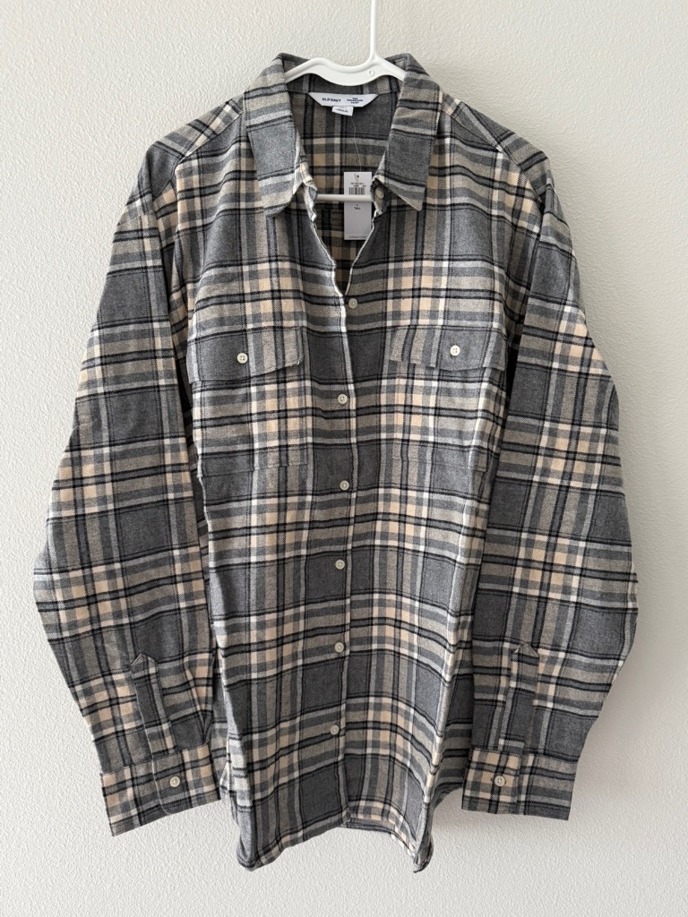 Old Navy Boyfriend Lightweight Flannel Button Down Shirt women’s LT large tall